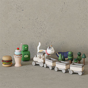 Set decorativo infantil com brinquedos 