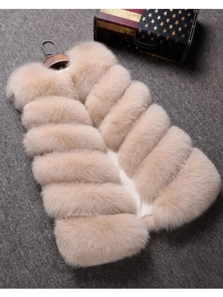 Thumbnail: ZARORIN Faux Fur Vest Fashion Faux Fur Coats Women Sleeveless Long Fur Jacket