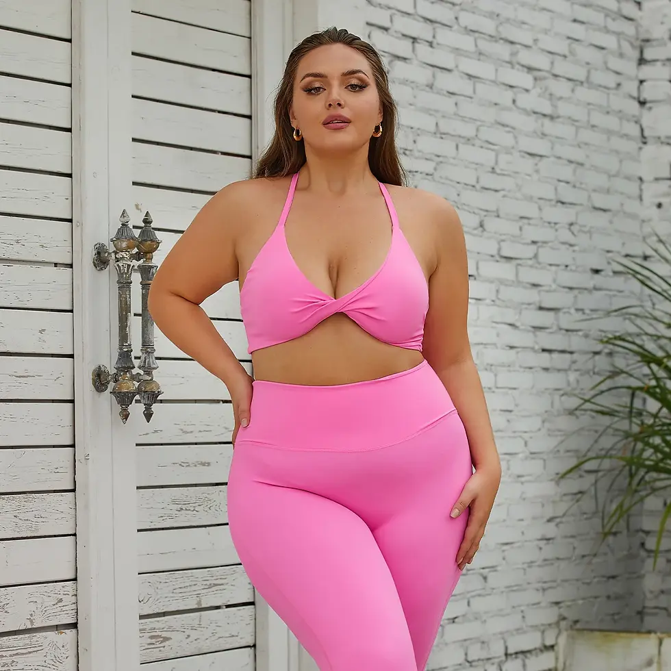 Μικρογραφία: L-3xl Sportswear Gym Fitness Sets High Waist Plus Size Women Clothing Gym Bra