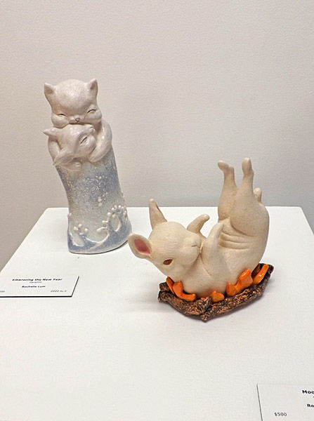 Moon Bunny (foreground) and Embracing The New Year.