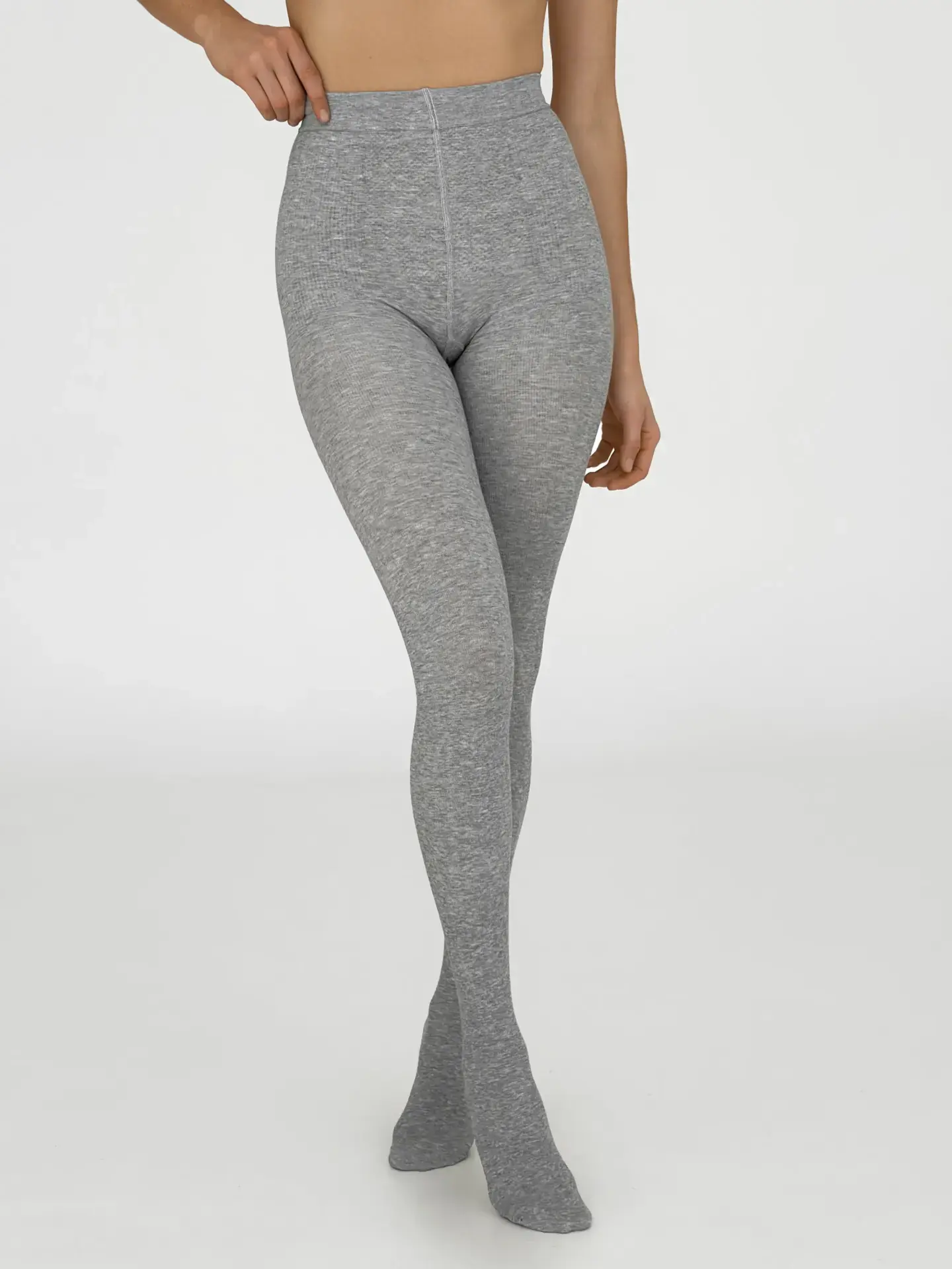 Колготи однотон котон сірі