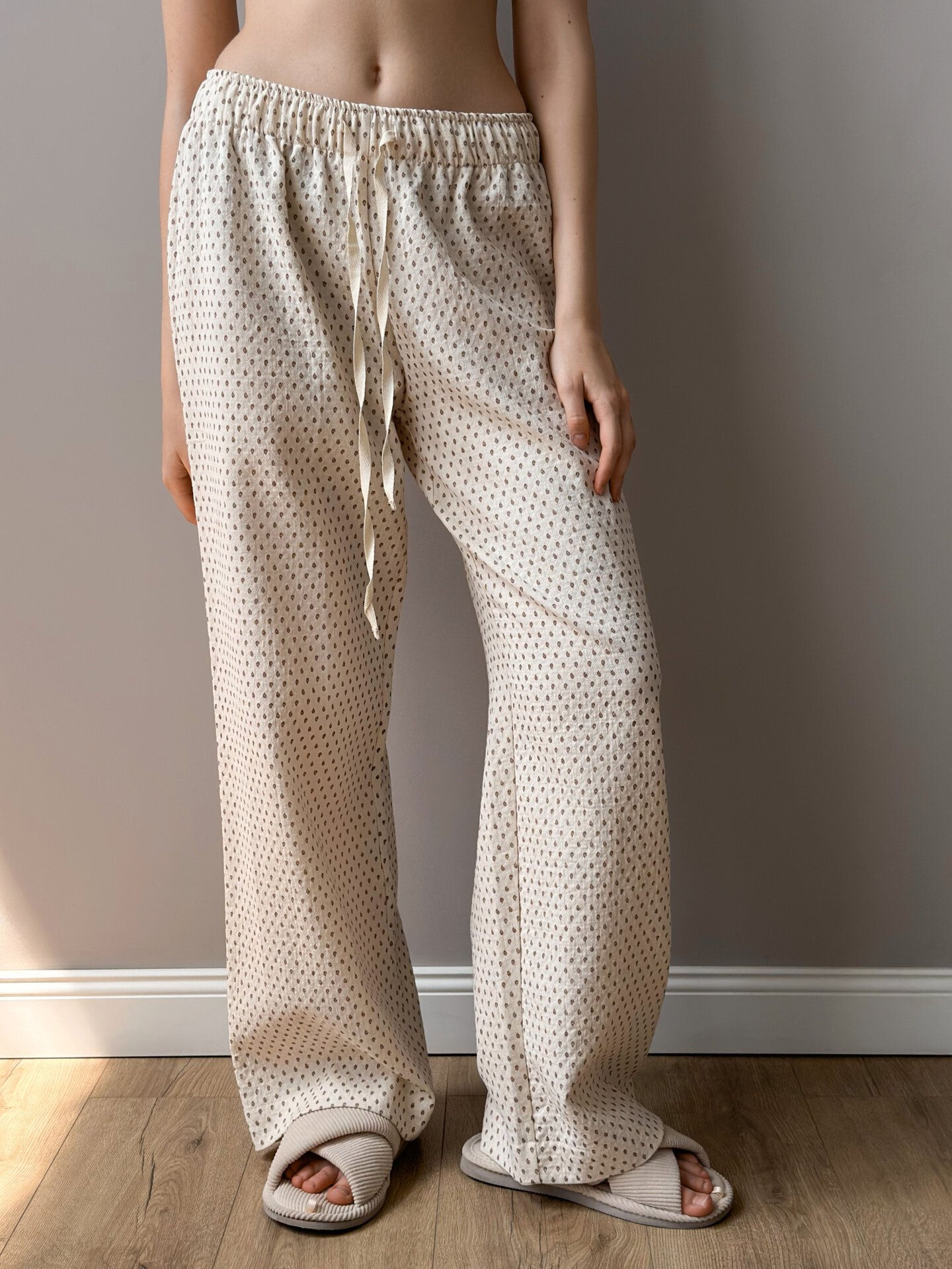 Штани Моно “бавовна стьобанна” в огірках молочні