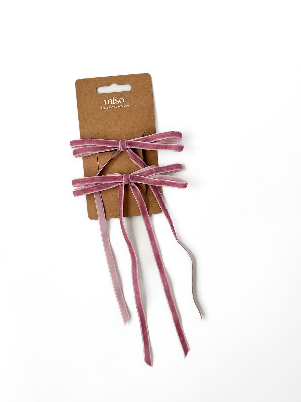 Бант тонкий оксамит фіолет 2 шт