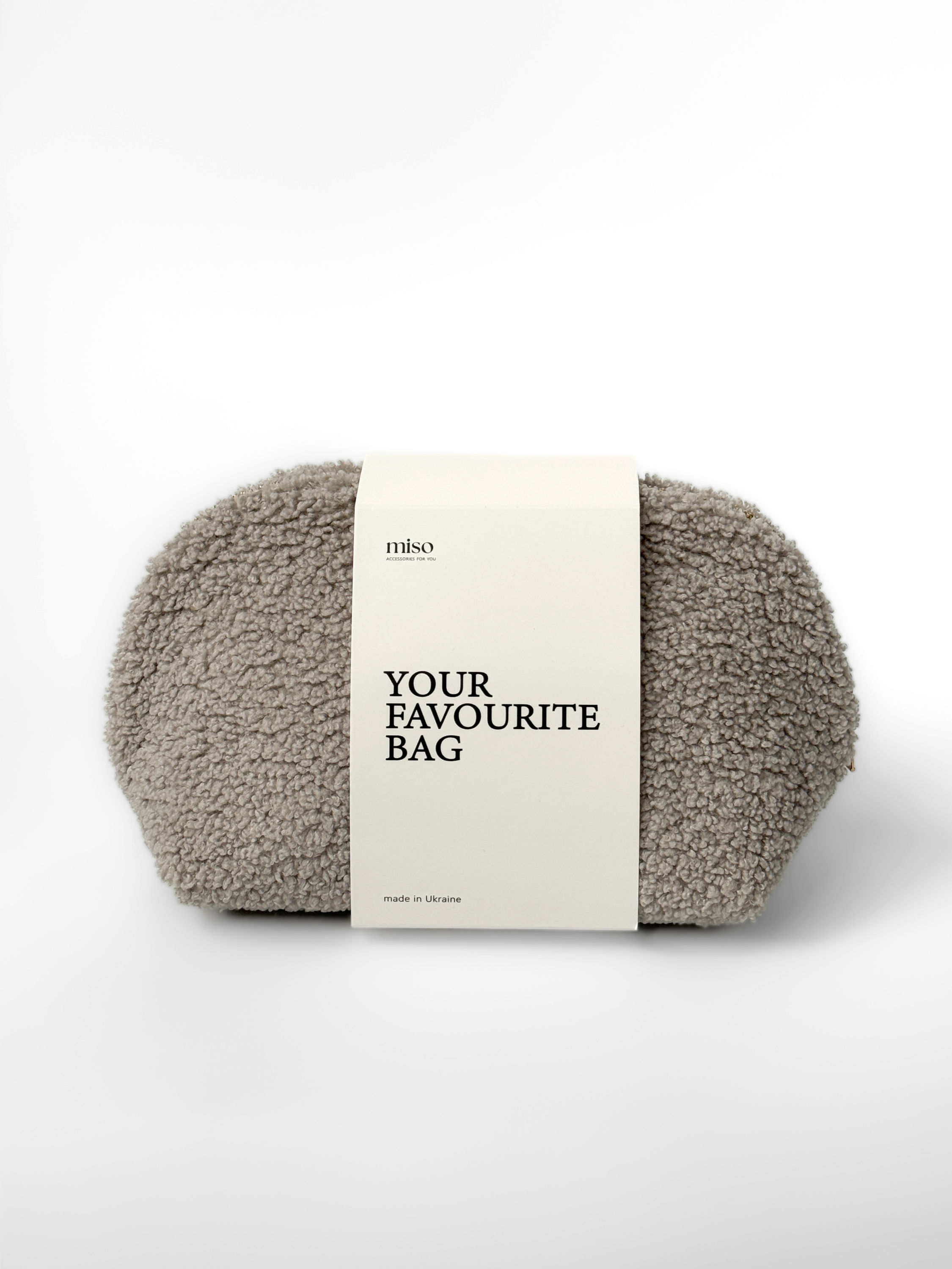 Косметичка TEDDY світло-сірого кольору середня трикутна