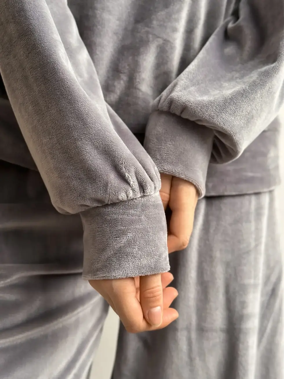 Прев'ю: Костюм велюр (плюш) штани +кофта сірий