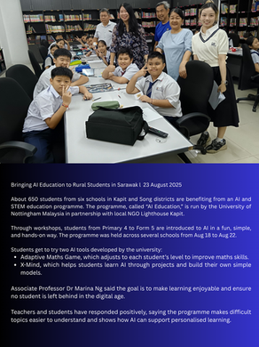 Bringing AI Education to Rural Students in Sarawak
