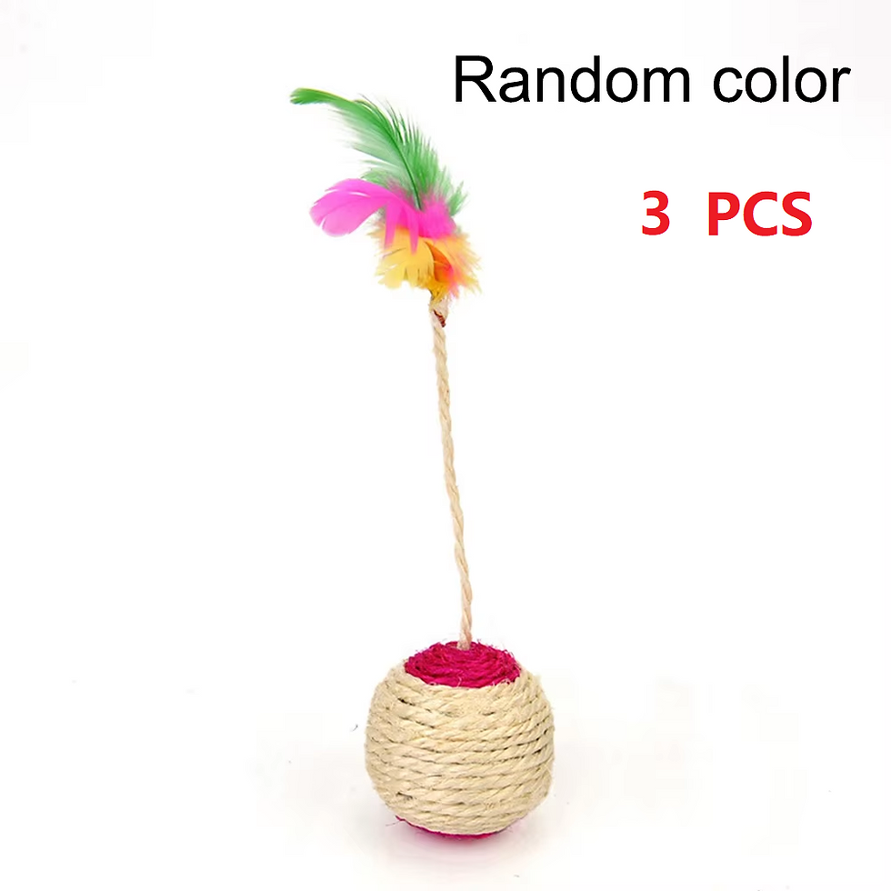 Thumbnail: Pet Cat Toy Colorful Feather Blanket Ball