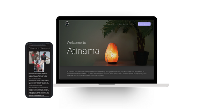Atinama website on computer and phone