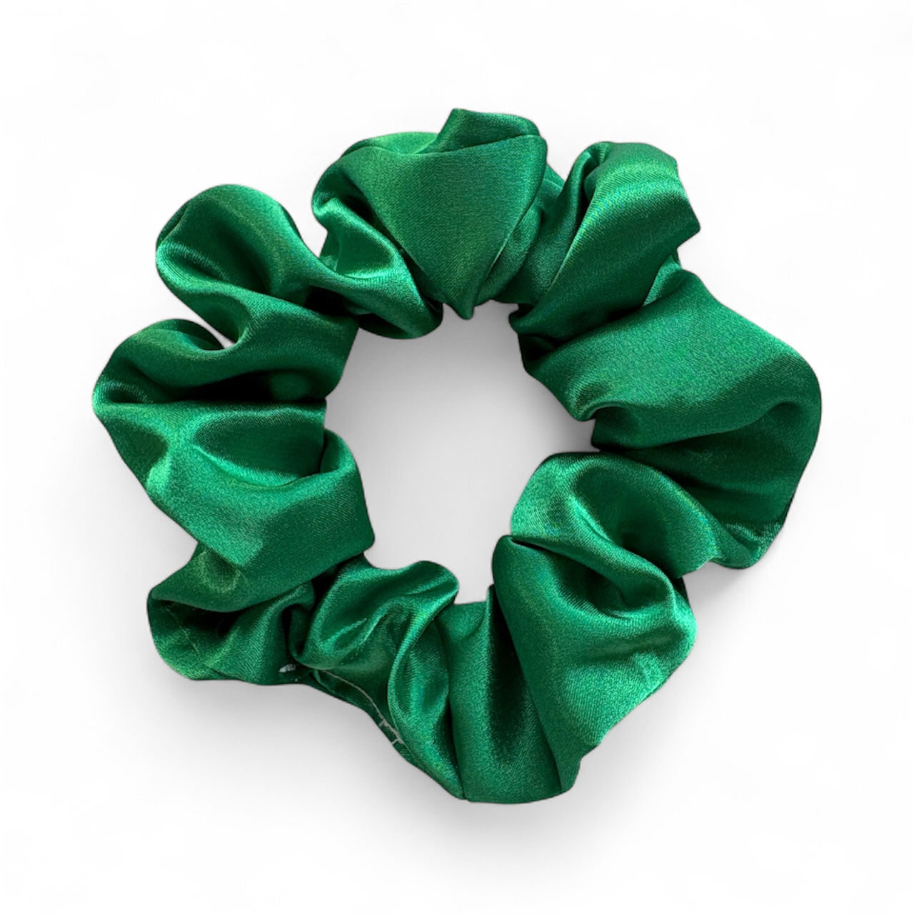 Green Satin Standard Scrunchie
