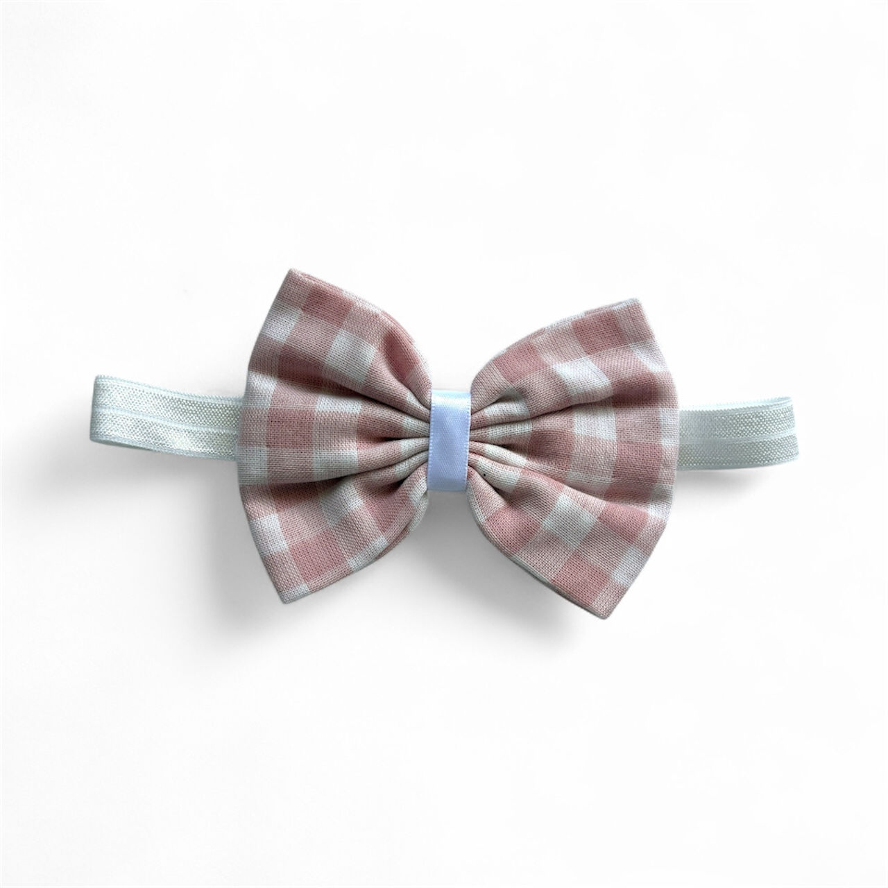 Blush Gingham Giant Bow Band