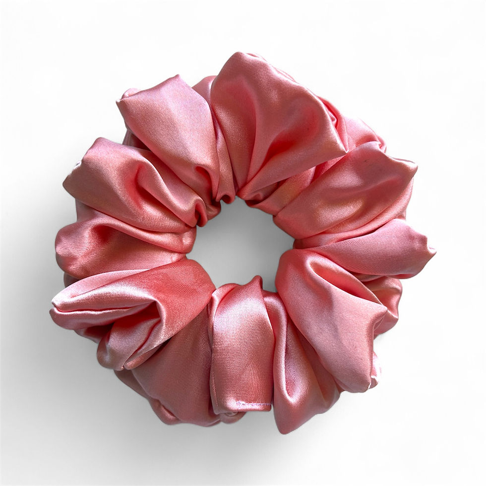 Coral Satin Mega Scrunchie
