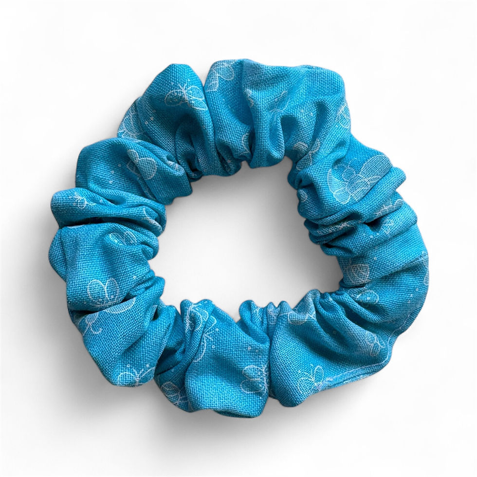 Blue Bees Mini Scrunchie