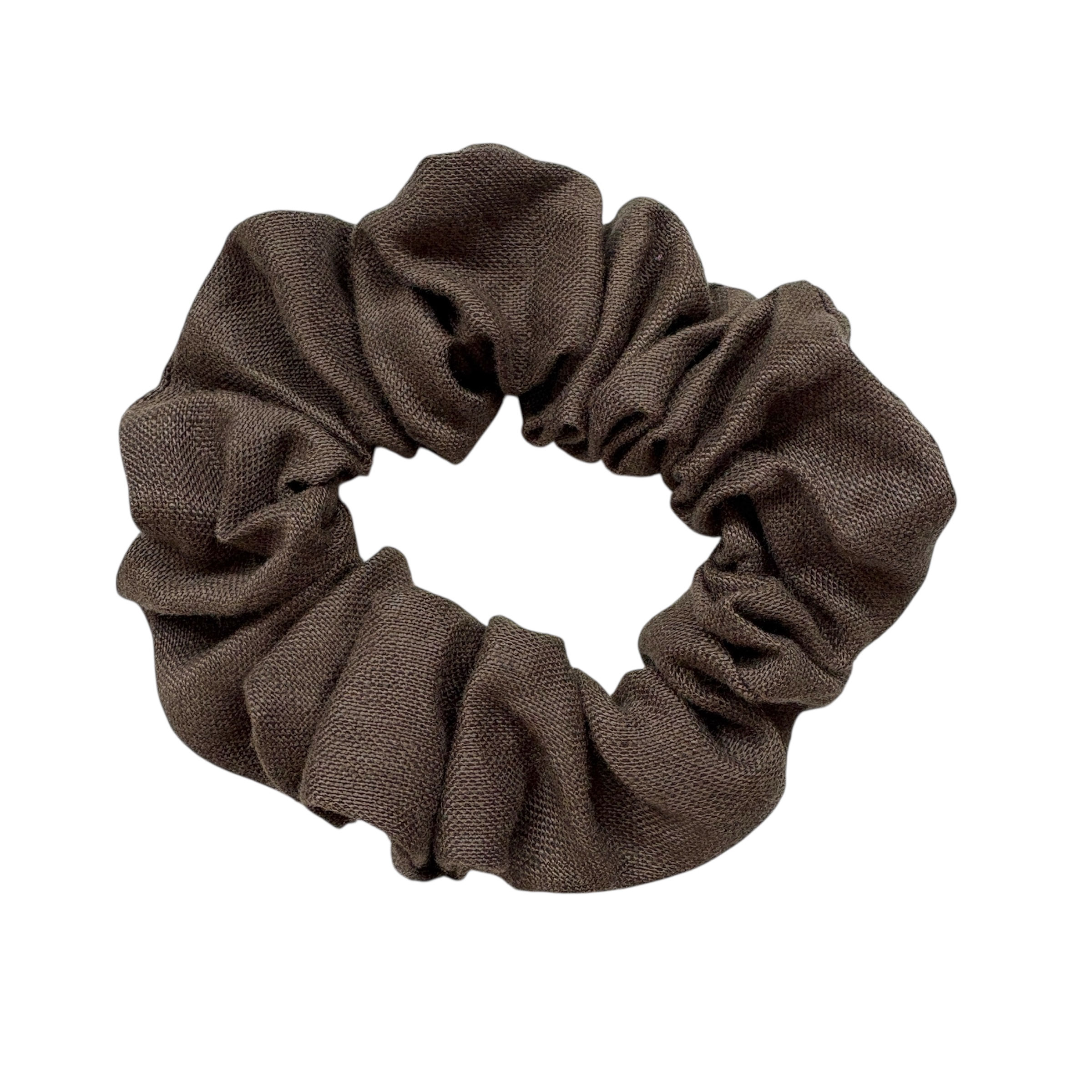 Dark Green Linen Standard Scrunchie