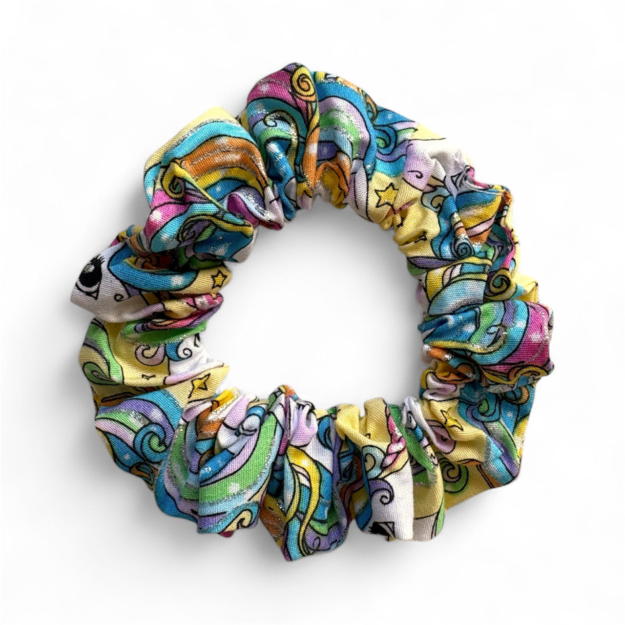 Yellow Unicorn Mini Scrunchie
