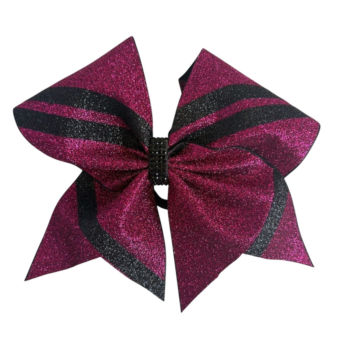 Hot Pink/Black Cheer Bow