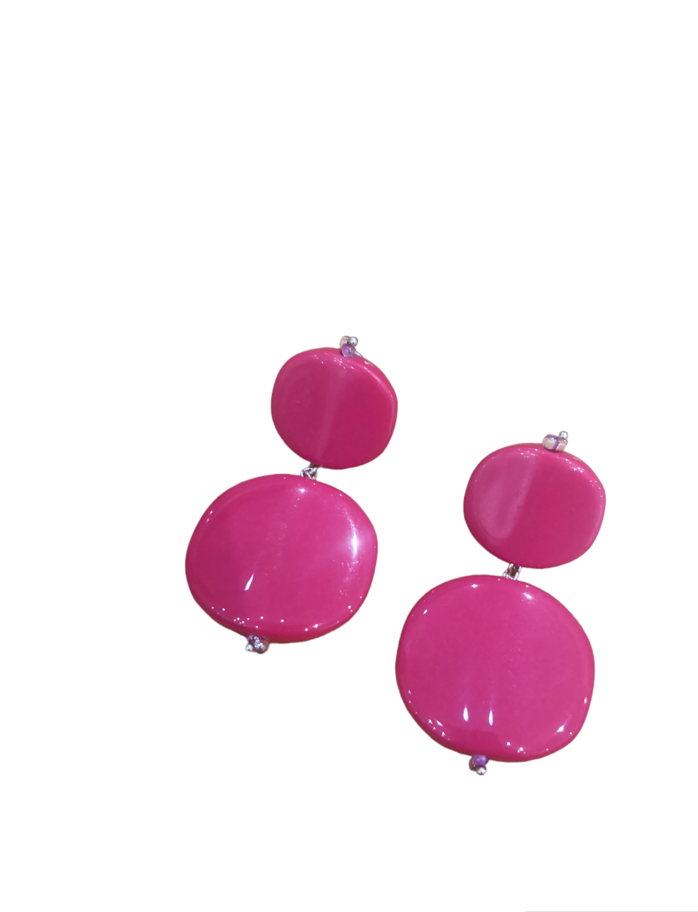 Orecchini fucsia in resina