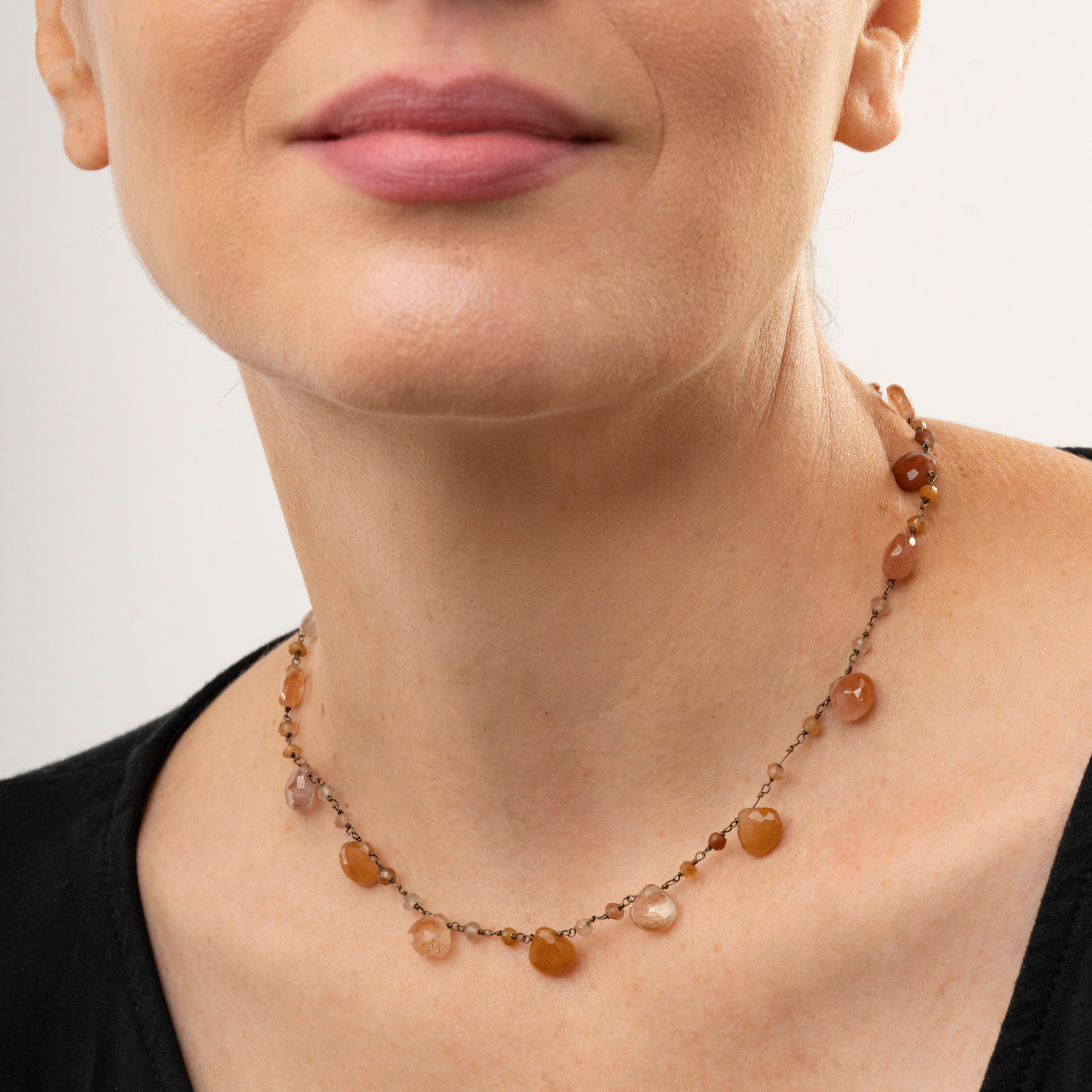 Girocollo in cristallo di rocca rutilato