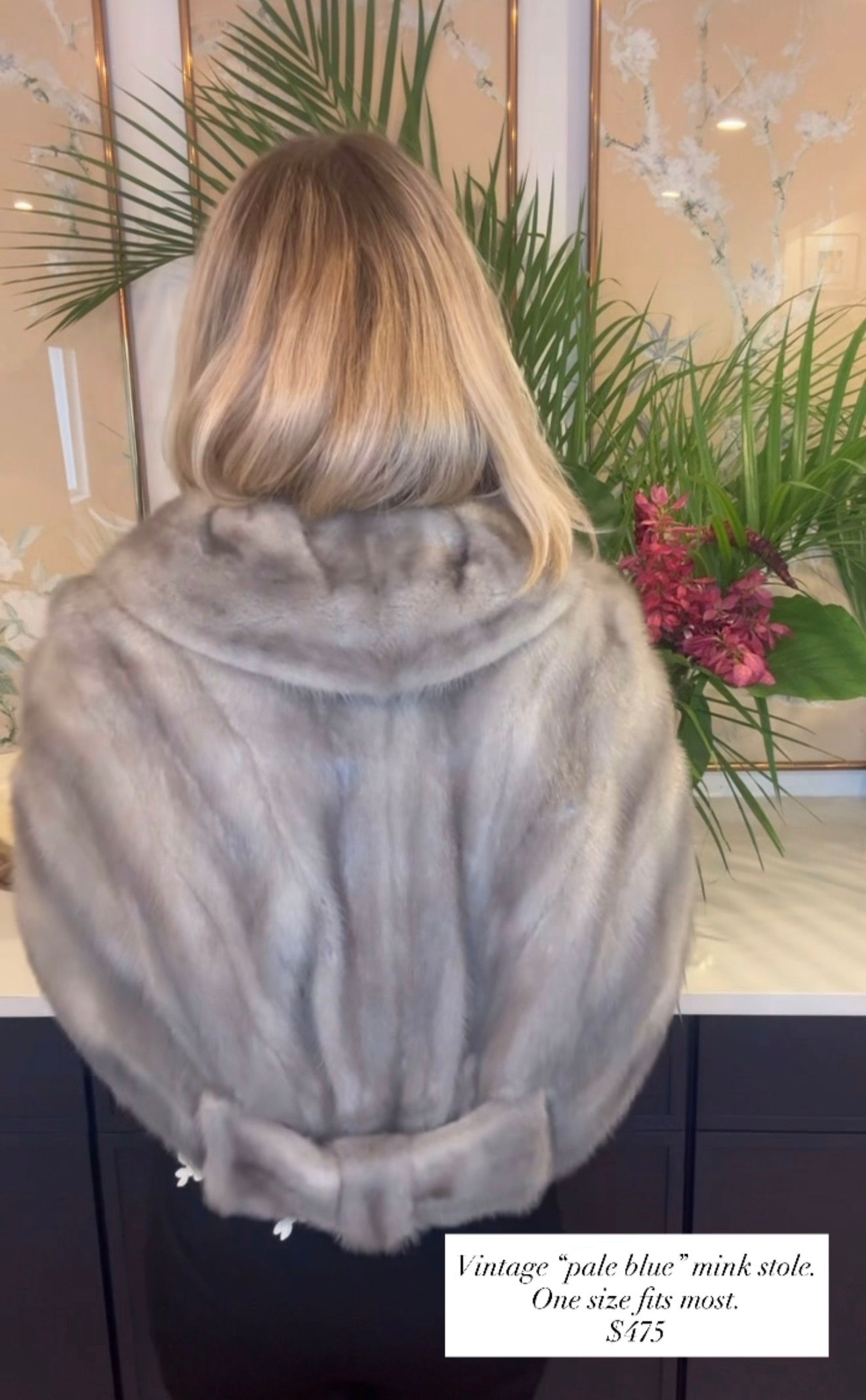Vintage “pale blue” mink stole