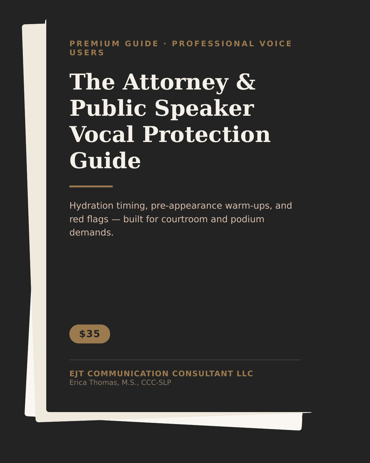 Attorney & Public Speaker Vocal Protection Guide