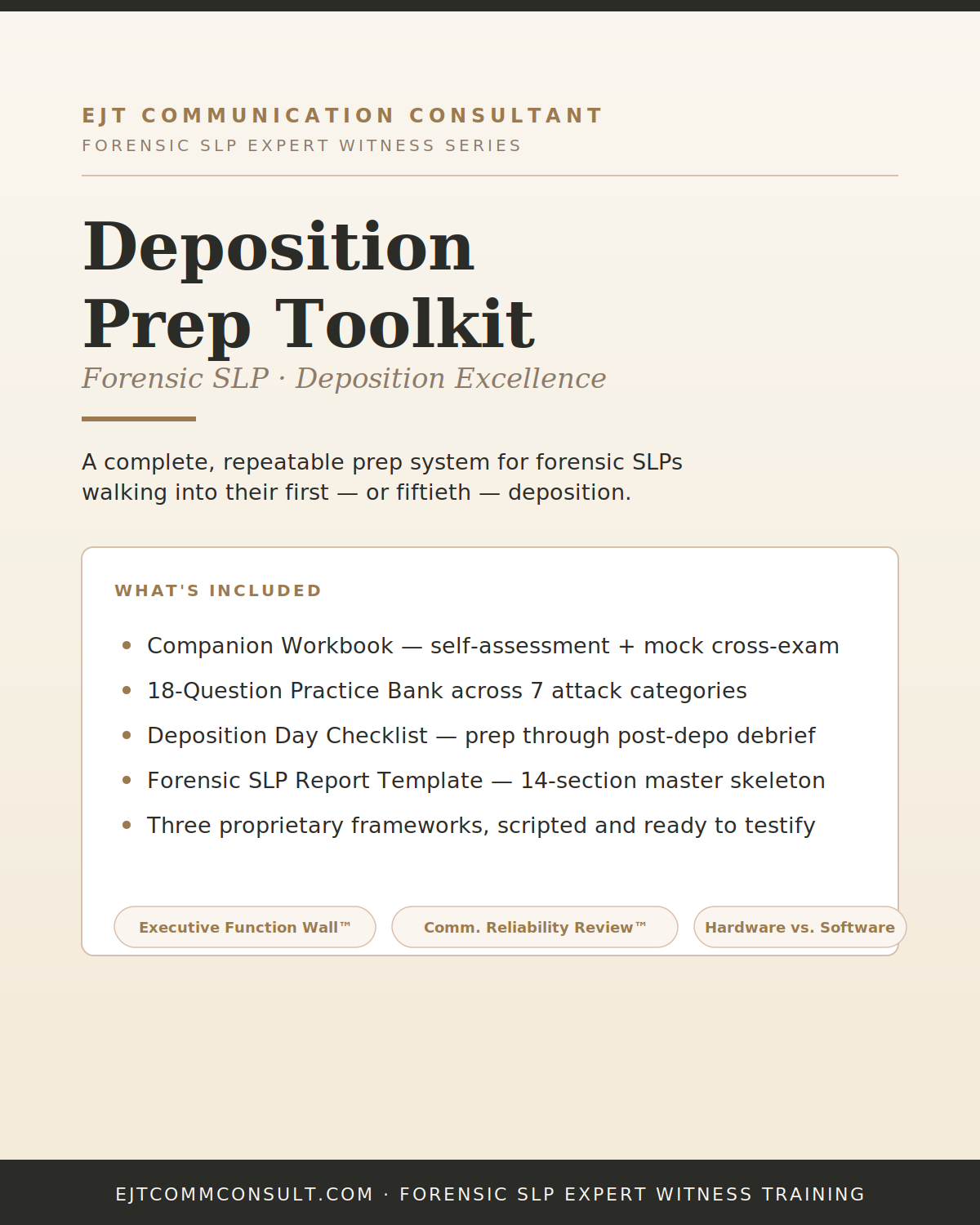 Deposition Prep Toolkit | Expert Witness Deposition Training for SLPs
