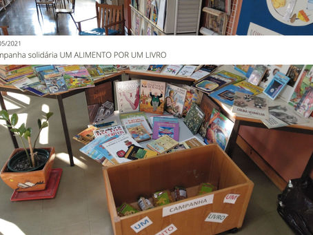 Campanha solidária UM ALIMENTO POR UM LIVRO