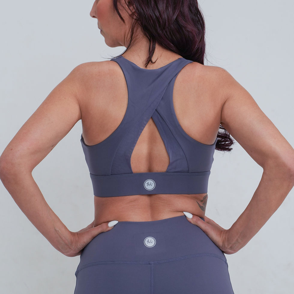 Thumbnail: Purple Leggings and Cross Back Sports Bra Set