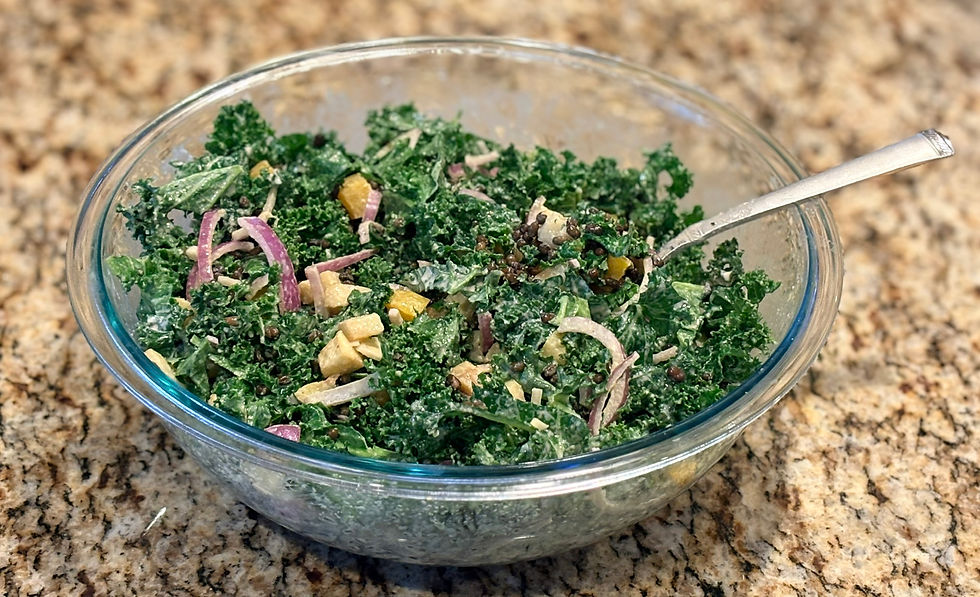 A Date Night Inspired This Nourishing Lentil & Kale Salad (With Creamy Tahini Dressing)