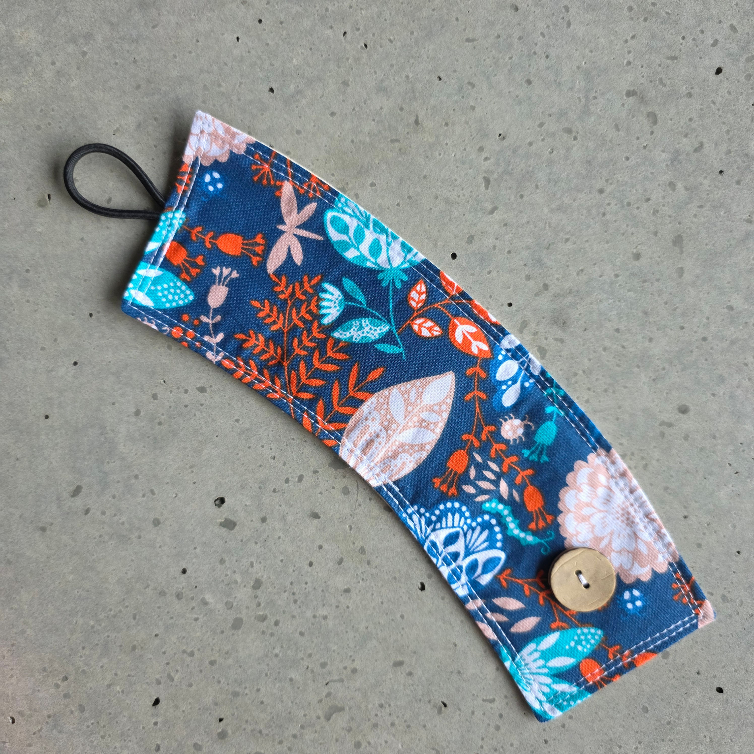 Reusable Cup Sleeve - Simple Blue Floral