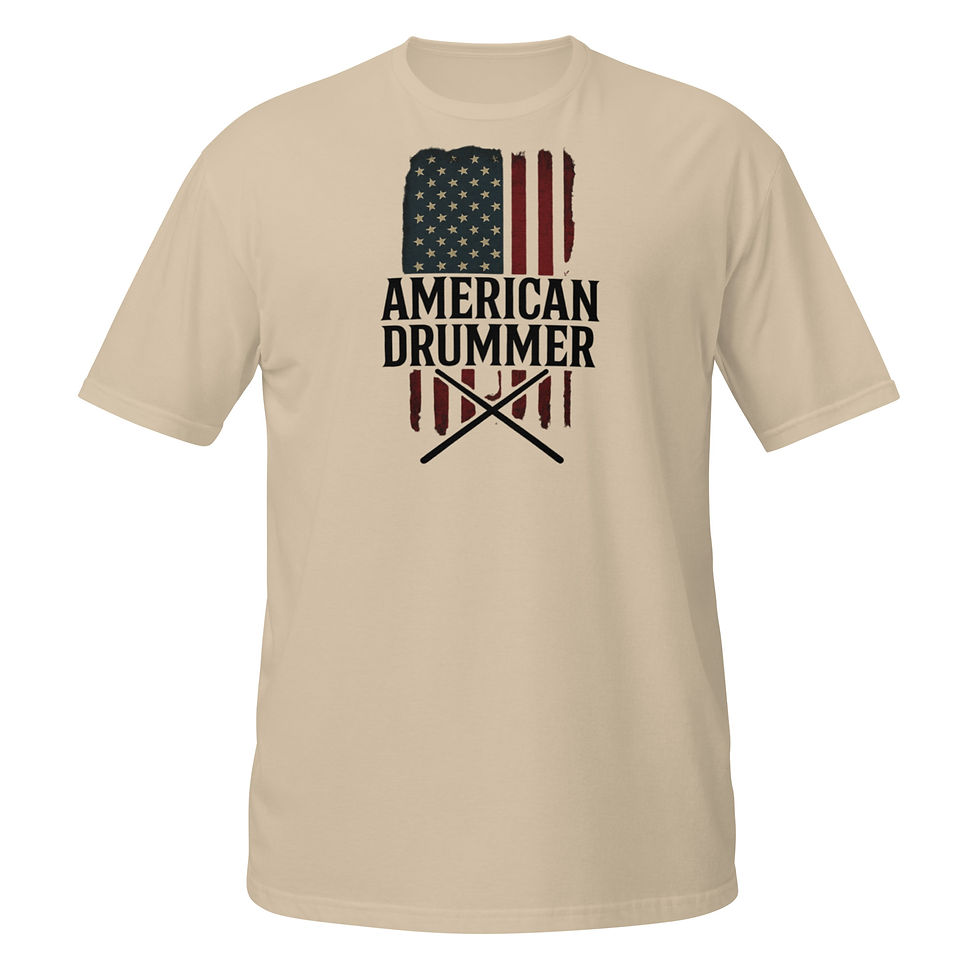 Thumbnail: American Drummer (Front And Sleeve Print Only) - Short-Sleeve Unisex T-Shirt