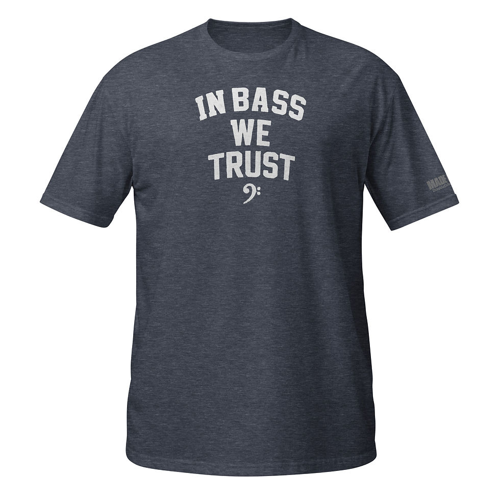 Thumbnail: In Bass We Trust (Front And Sleeve Print Only) - Short-Sleeve Unisex T-Shirt