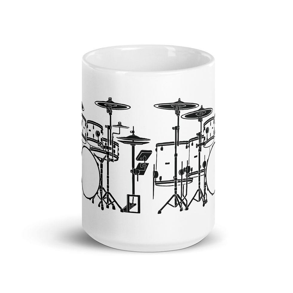 Thumbnail: Big Drum Kit -  15 oz White glossy mug