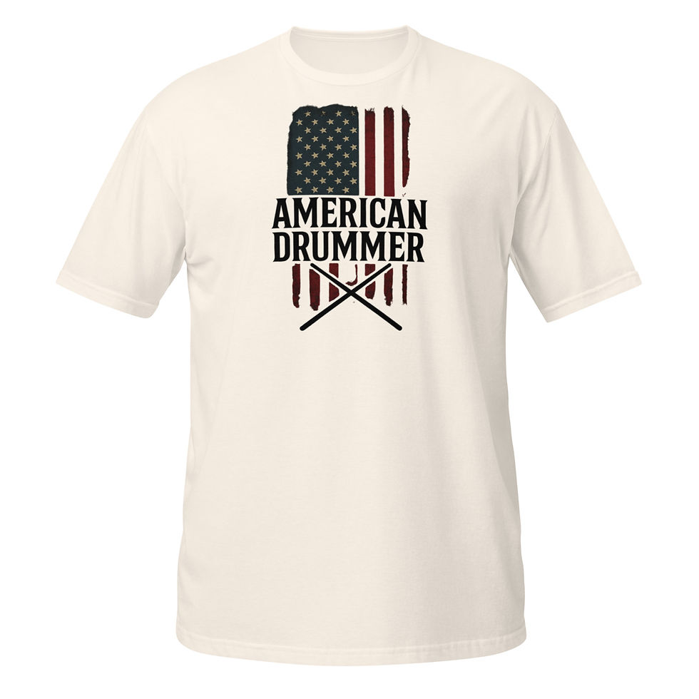 Thumbnail: American Drummer (Front And Sleeve Print Only) - Short-Sleeve Unisex T-Shirt