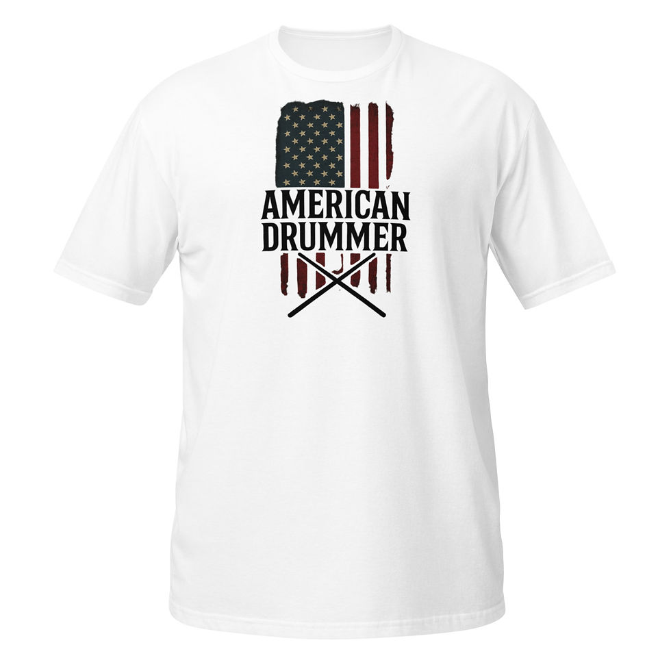 Thumbnail: American Drummer (Front And Sleeve Print Only) - Short-Sleeve Unisex T-Shirt