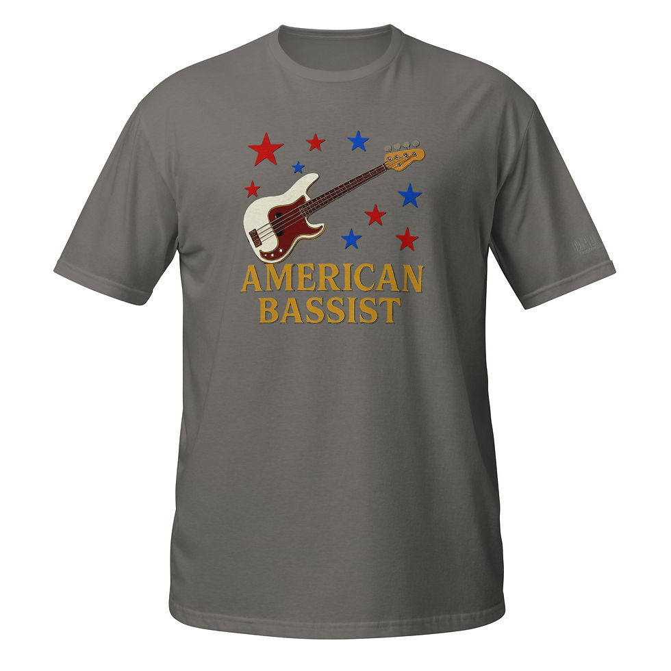 Thumbnail: American Bassist (Front And Sleeve Print Only) - Short-Sleeve Unisex T-Shirt