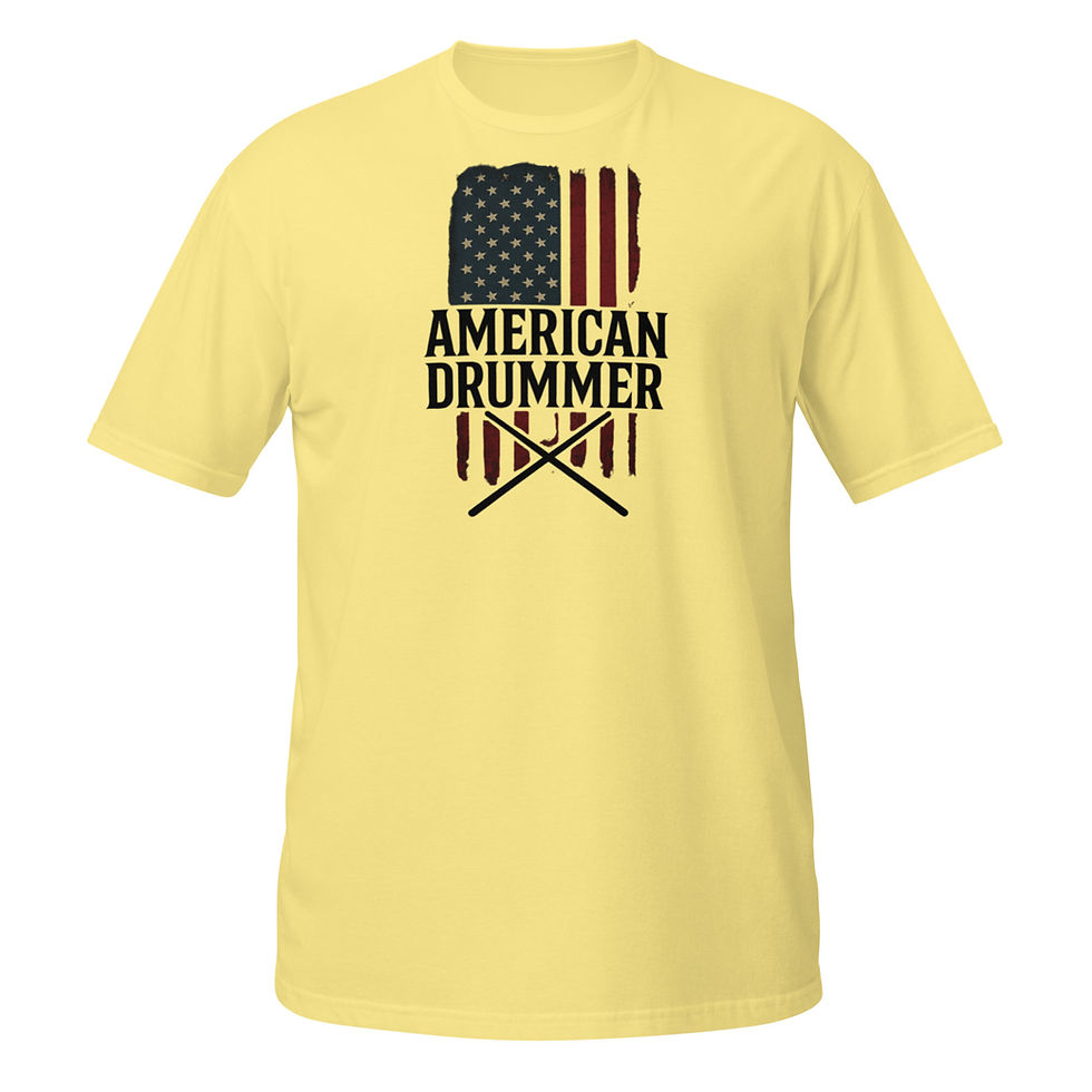 Thumbnail: American Drummer (Front And Sleeve Print Only) - Short-Sleeve Unisex T-Shirt