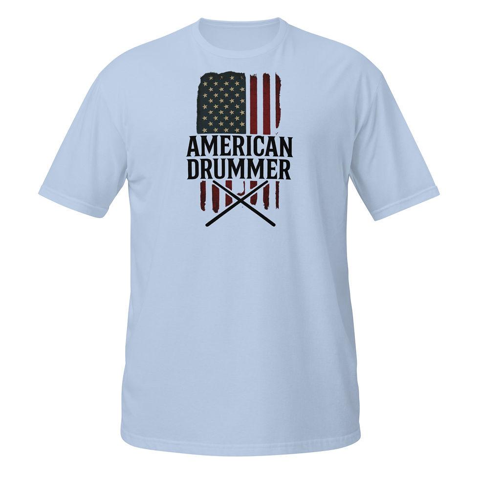 Thumbnail: American Drummer (Front And Sleeve Print Only) - Short-Sleeve Unisex T-Shirt