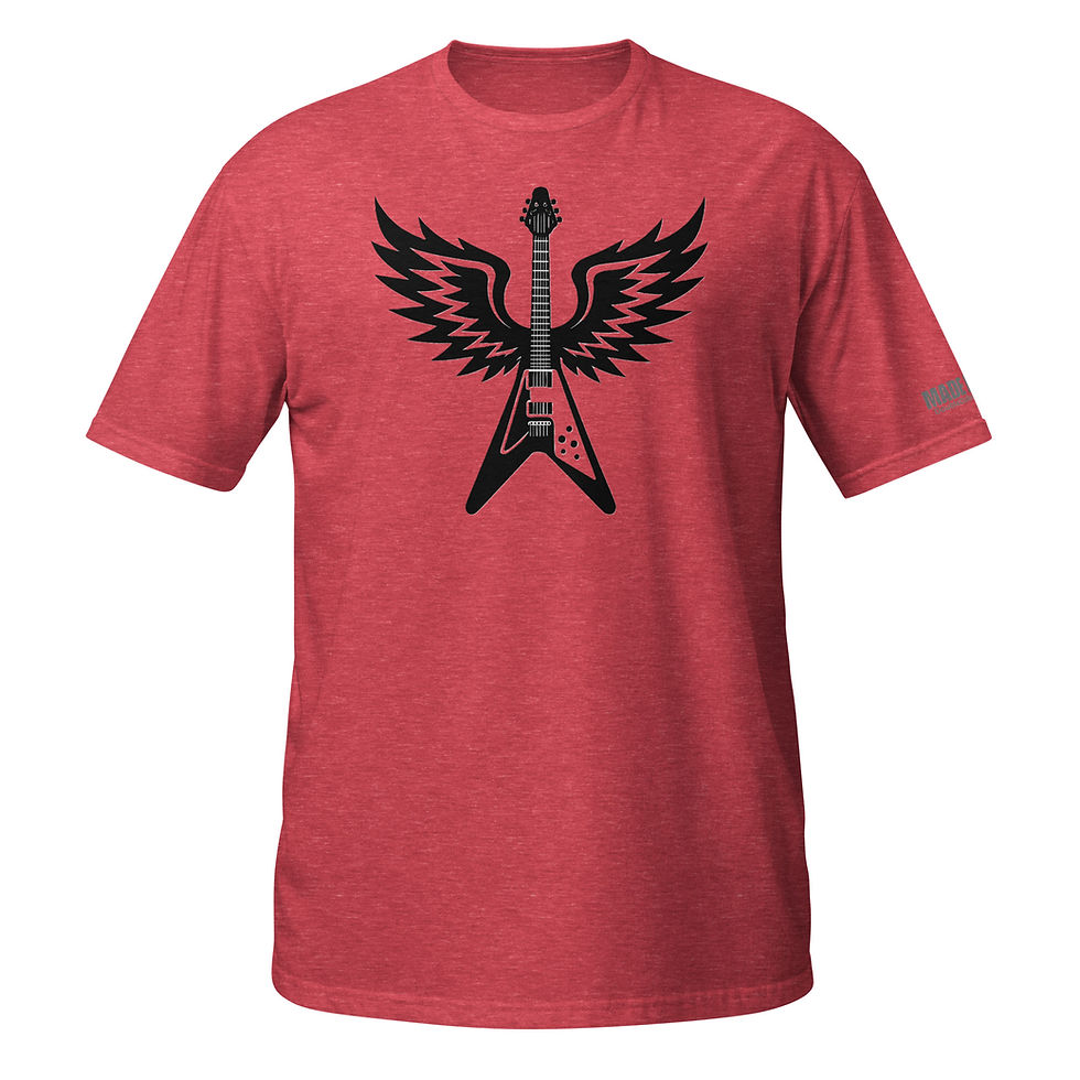Thumbnail: Black Flying V (Front And Sleeve Print Only) - Short-Sleeve Unisex T-Shirt