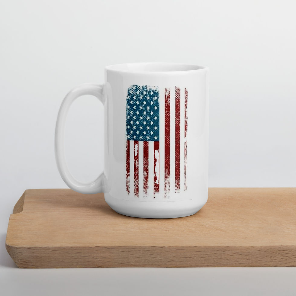 Thumbnail: American Flag - 15 oz White glossy mug