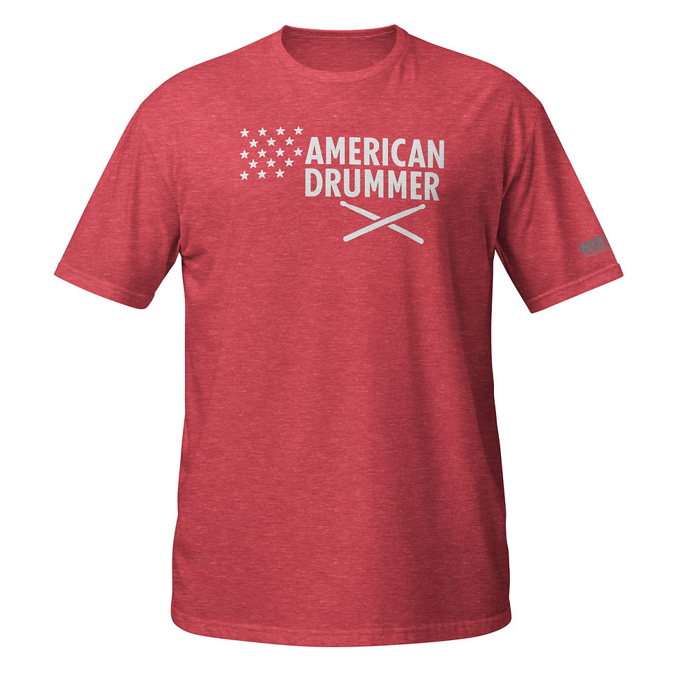 Thumbnail: American Drummer (White Print/Front Only) - Short-Sleeve Unisex T-Shirt
