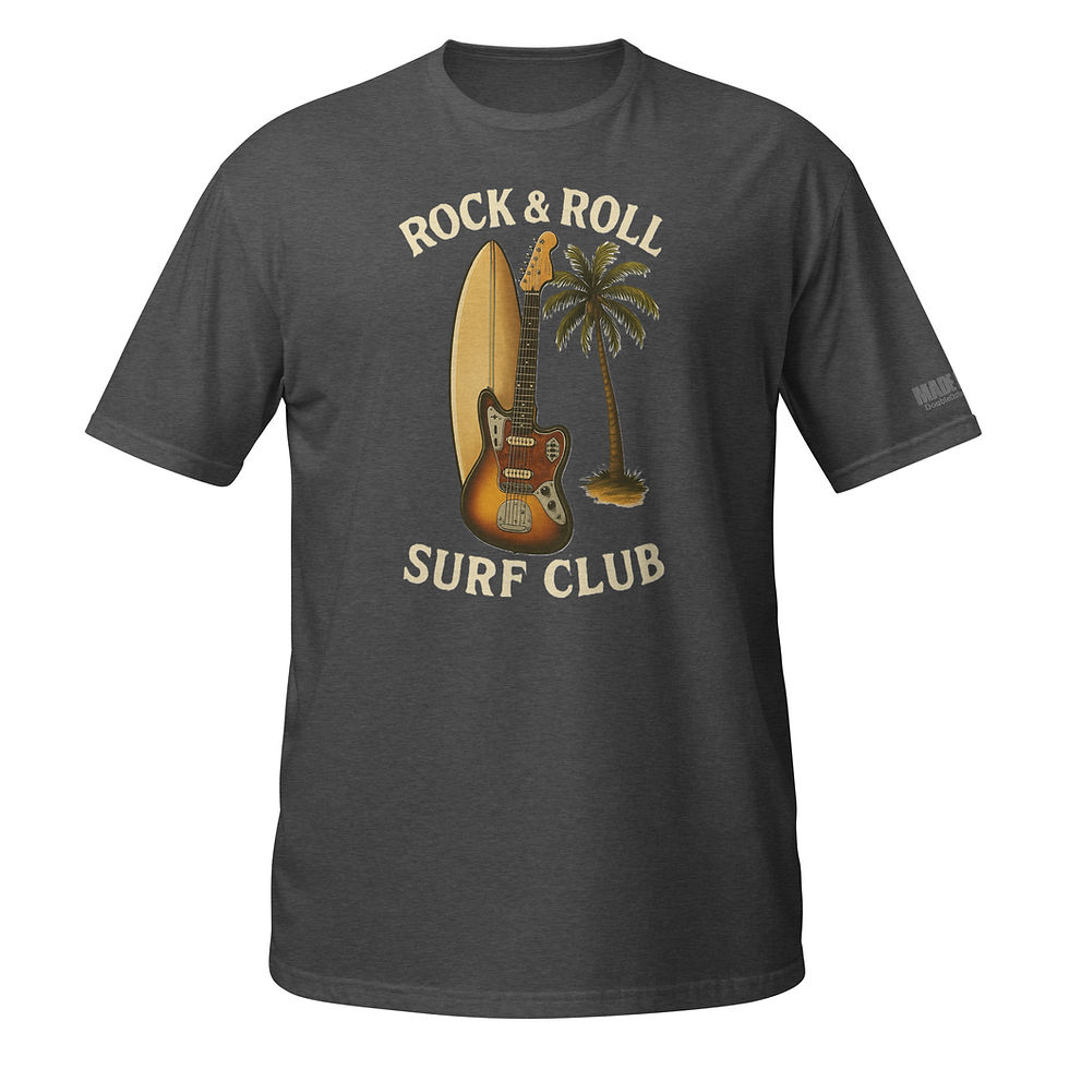 Thumbnail: Rock & Roll Surf Club (Front And Sleeve Print) - Short-Sleeve Unisex T-Shirt