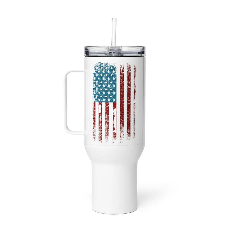 Thumbnail: American Flag - Travel mug with a handle