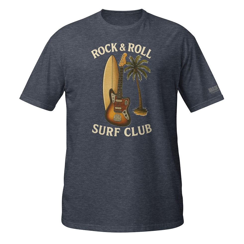 Thumbnail: Rock & Roll Surf Club (Front And Sleeve Print) - Short-Sleeve Unisex T-Shirt