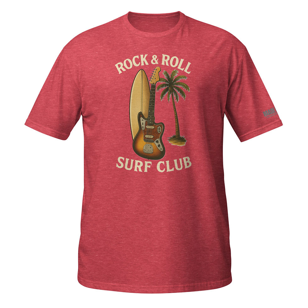 Thumbnail: Rock & Roll Surf Club (Front And Sleeve Print) - Short-Sleeve Unisex T-Shirt