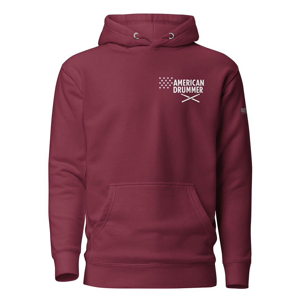 Thumbnail: American Drummer (White Print) - Unisex Hoodie