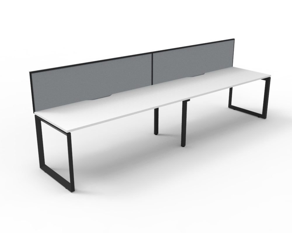 Deluxe Rapid Infinity 2 Person Single Sided Workstation-Loop-Screen-White