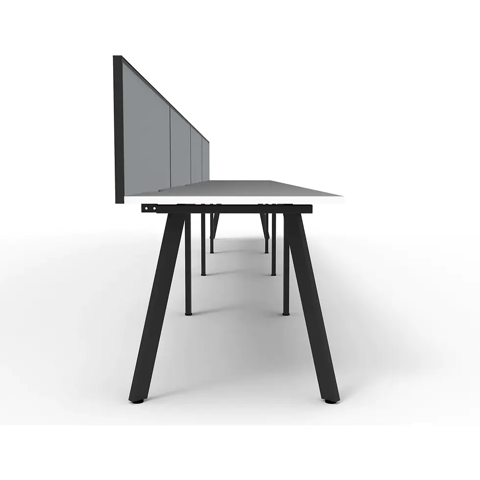 Thumbnail: Eternity 4 Person Single Sided Workstation With Screen - White