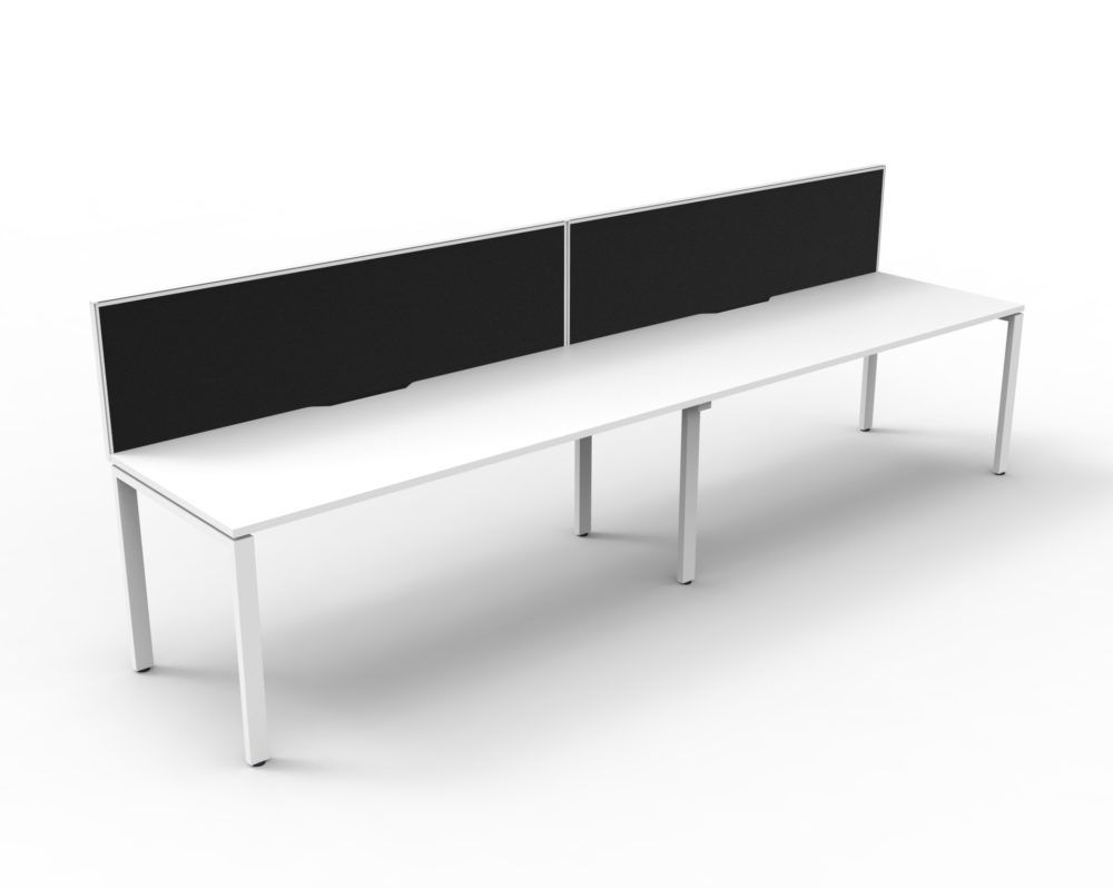 Deluxe Rapid Infinity 2 Person Single Sided Workstation-Profile-Screen-White