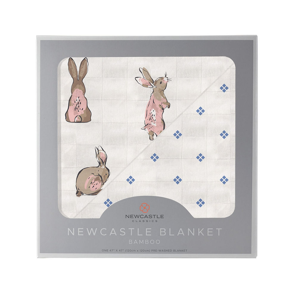 Pink Bunny & Diamond Dot Bamboo Blanket – Soft, Breathable & Beautifully Cozy