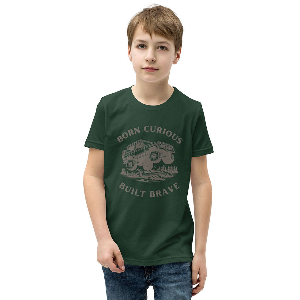 Thumbnail: Born Curious. Built Brave.™ Land Rover Defender Off-Road Graphic Tee for Kids