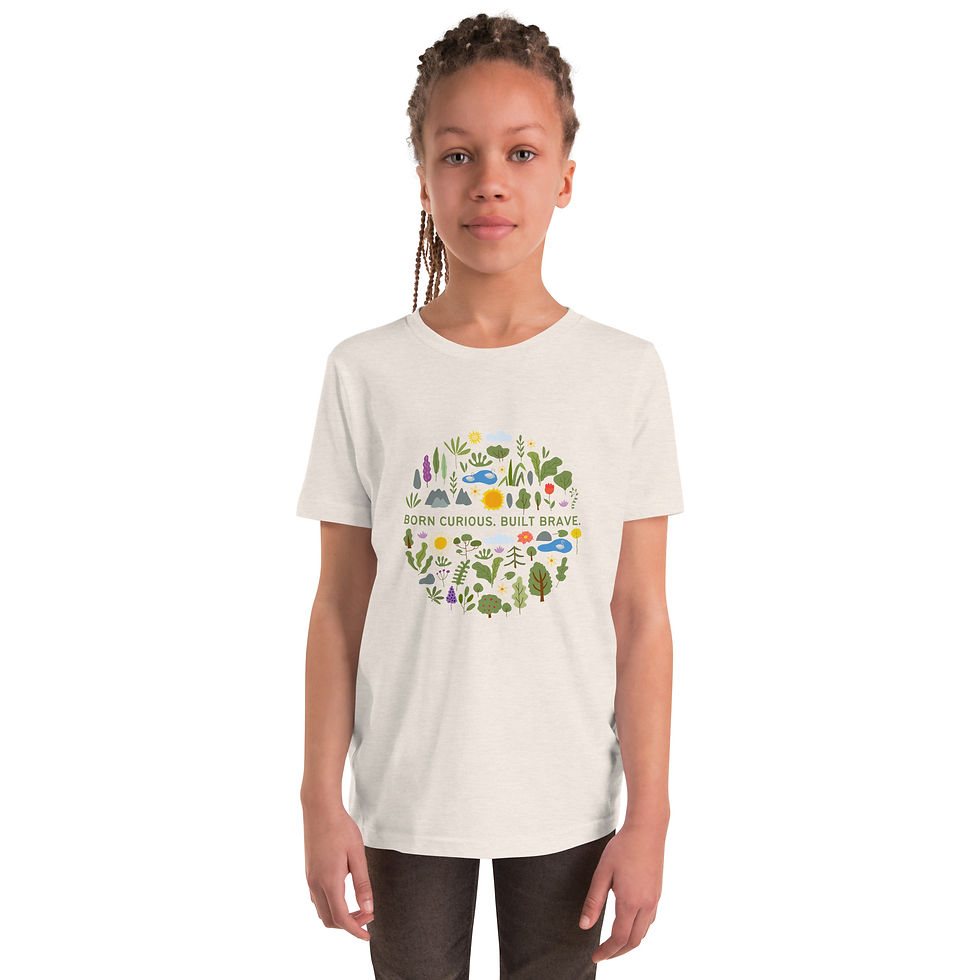 Thumbnail: Born Curious. Built Brave.™ Nature's Greenery Premium Graphic Tee for Kids